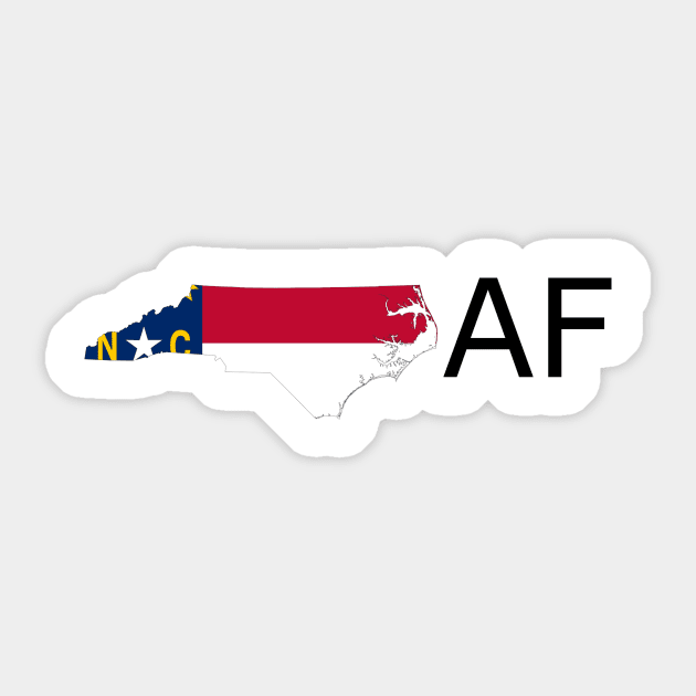 North Carolina Flag State Outline AF (black) Sticker by Big Term Designs